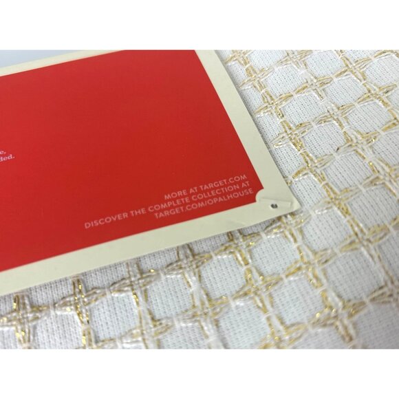 Opal House Woven Table Runner Cream Gold Metallic Sparkle Bohemian Tassels NEW - Picture 13 of 16